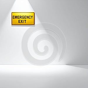 Spotlight Illuminates an Emergency Exit Sign