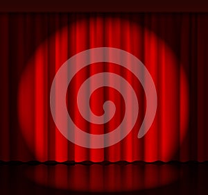 Spotlight on stage curtain