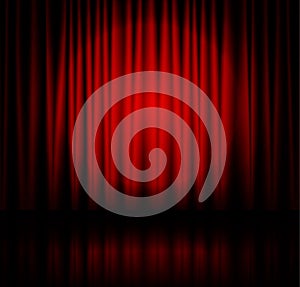 Spotlight on stage curtain