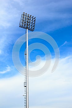 Spotlight tower at sport arena stadium