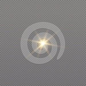 Spotlight white light effect, light from a lamp or spotlight, illuminated stage, podium in the spotlight, vector elements set