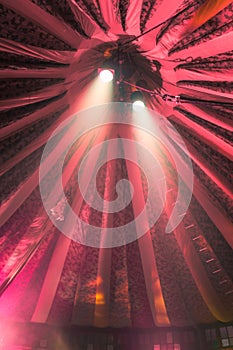 Spotlights in Circus Tent