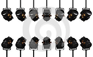 Stage Spotlights on White Background