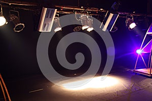 Spotlights in theatre