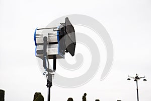 Spotlights on a theatre stage