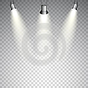 Spotlights on transparent background