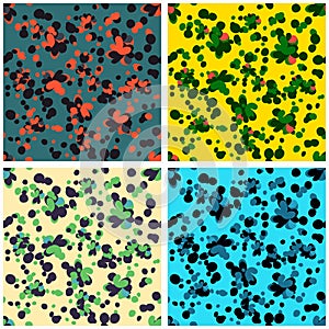 Spots on a colored background collection of vector illustration