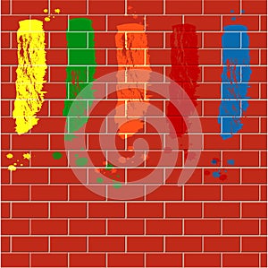 Spots of varicoloured paint