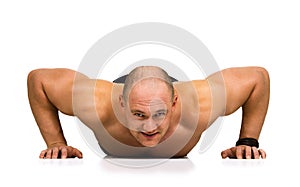 Spotsman doing push-ups