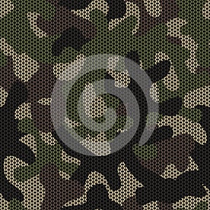 Spotted camouflage. Seamless vector pattern. Forest coloring.
