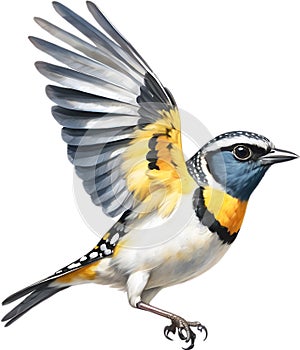 Spotted pardalote bird. Bird clipart. AI-generated.