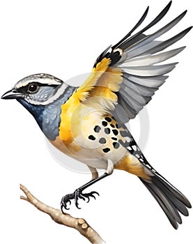 Spotted pardalote bird. Bird clipart. AI-generated.