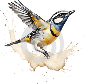 Spotted pardalote bird. Bird clipart. AI-generated.