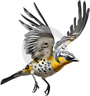 Spotted pardalote bird. Bird clipart. AI-generated.