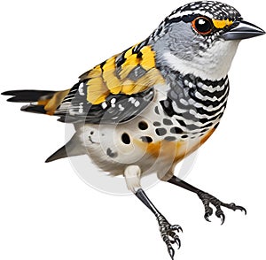 Spotted pardalote bird. Bird clipart. AI-generated.