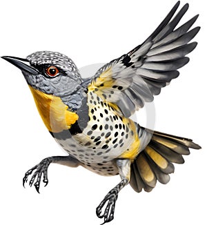 Spotted pardalote bird. Bird clipart. AI-generated.