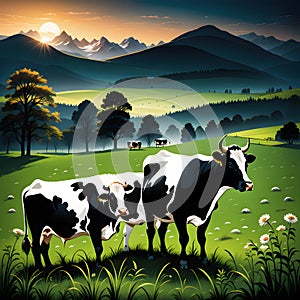 spottet cows, AI-Generatet