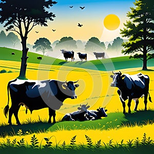 spottet cows, AI-Generatet