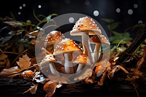 Spotty Several mushrooms. Generate Ai