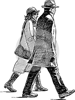 Spouses on a stroll