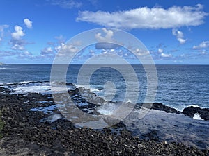 Spouting Horn Blowhole at Poipu on Kauai Island in Hawaii