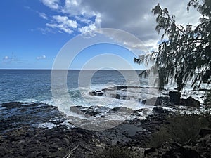 Spouting Horn Blowhole at Poipu on Kauai Island in Hawaii