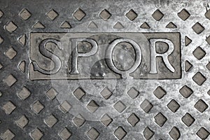 SPQR abbreviation for Senatus Populusque Romanus that means in L photo