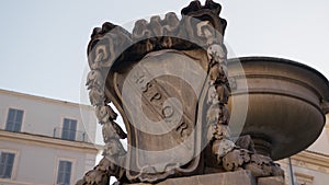 Spqr plate on a monument in the square of Rome