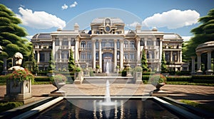 sprawling estate mansion building