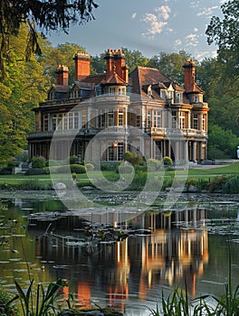 Sprawling Manor House in Countryside with Private Lake