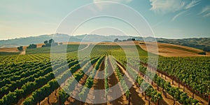 A sprawling vineyard where LGBTQ plus vintners cultivate grapes with care and skill generated by AI photo