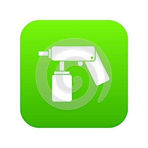 Spray aerosol can bottle with a nozzle icon digital green