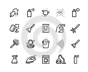 Spray black icons. Hand with spray, disinfectant, deodorant and perfumes, outline cleaning symbols. Vector isolated