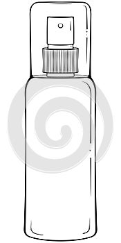 Spray bottle for cosmetics line art