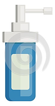Spray bottle. Plastic medical container with liquid drug