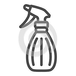 Spray bottle, pulverizer line icon, gardening concept, atomizer vector sign on white background, outline style icon for
