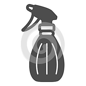 Spray bottle, pulverizer solid icon, gardening concept, atomizer vector sign on white background, glyph style icon for