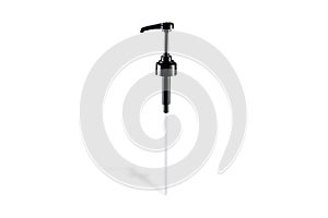 Spray bottle top isolated on white background. Water sprayer tube. Adjustable pump sprayer bottle. Replacement pump oil