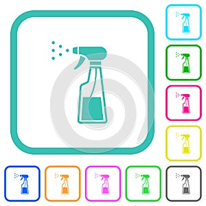 Spray bottle vivid colored flat icons