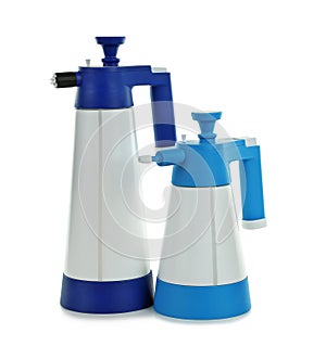 Spray bottles of cleaning products