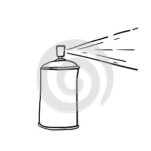 Spray can icon with hand drawn doodle illustration cartoon style
