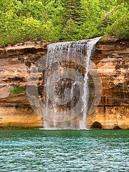 Spray Falls and Lake Superior