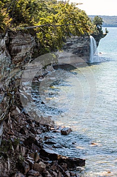 Spray Falls at Pictured Rocks National Lakeshore on Lake Superior