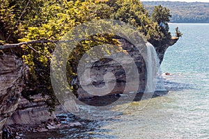 Spray Falls at Pictured Rocks National Lakeshore on Lake Superior