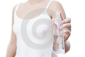 Spray in female hands