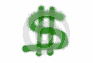 Spray graffiti symbol dollar green