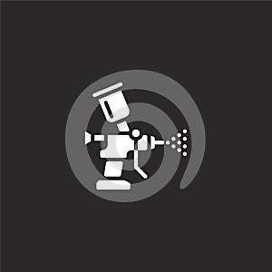 spray gun icon. Filled spray gun icon for website design and mobile, app development. spray gun icon from filled manufacturing