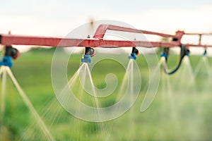 Spray heads of agricultural sprayers. Watering machine. Spraying machine. photo