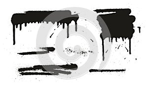 Spray Paint Abstract Vector Backgrounds, Lines & Drips Set 06