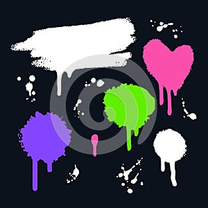 Spray Paint Abstract Vector Elements. Graffiti Style Background. Ink Splatters Street style